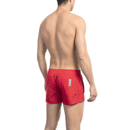 Bikkembergs Red Polyamide Men Swim Short - M