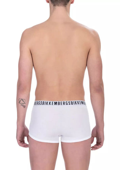 Bikkembergs White Cotton Men Underwear Trunk Bi-Pack