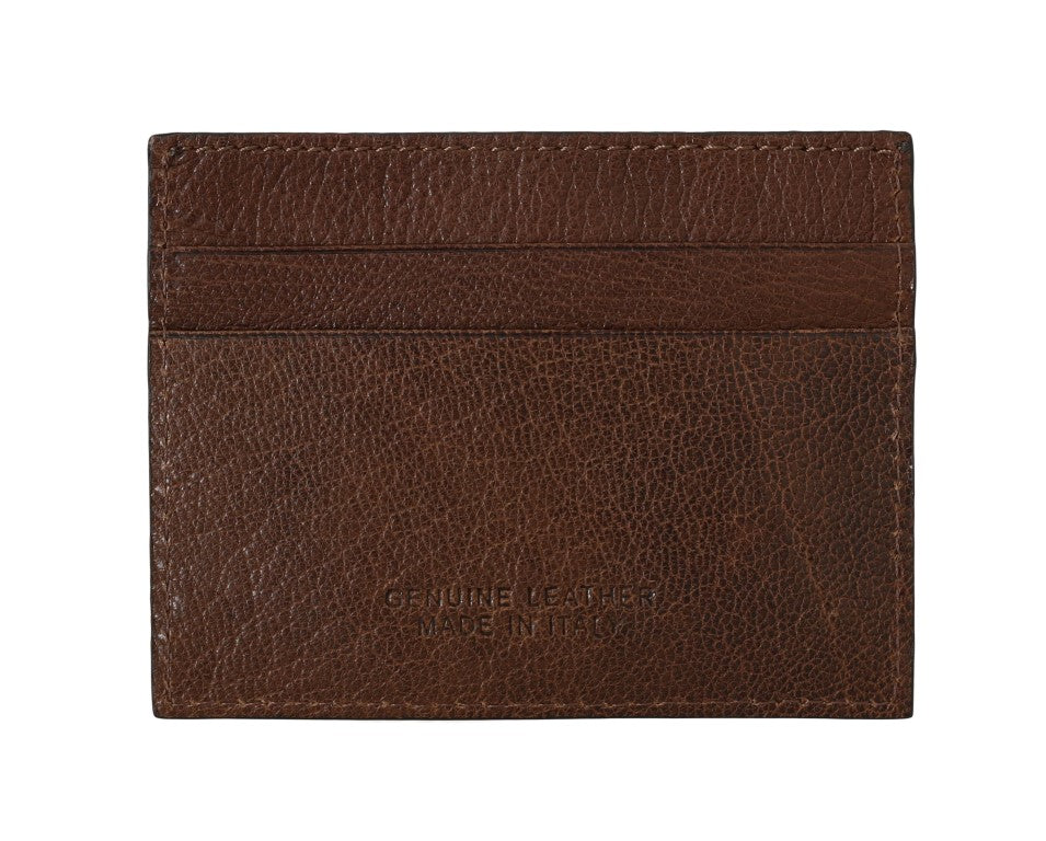 Billionaire Italian Couture Elegant Leather Men’s Wallet in Brown