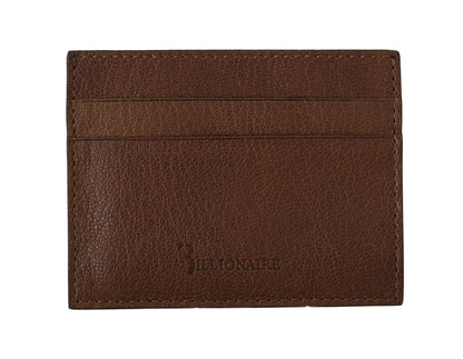 Billionaire Italian Couture Elegant Leather Men’s Wallet in Brown