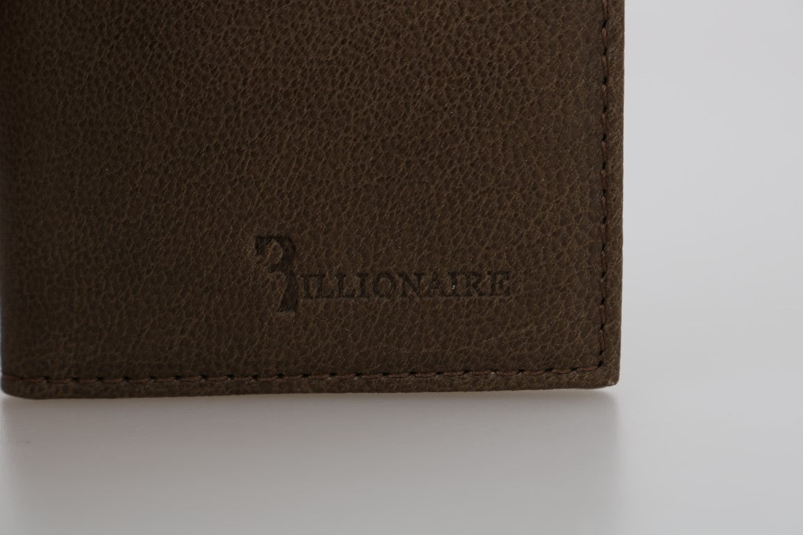 Billionaire Italian Couture Elegant Leather Men’s Wallet in Brown