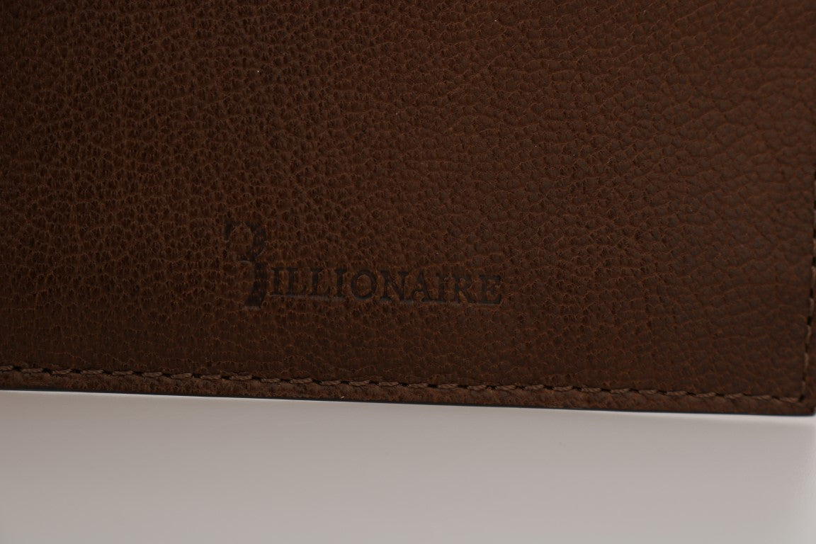 Billionaire Italian Couture Elegant Leather Men’s Wallet in Brown