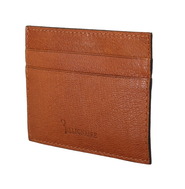 Billionaire Italian Couture Elegant Men’s Leather Wallet in Brown