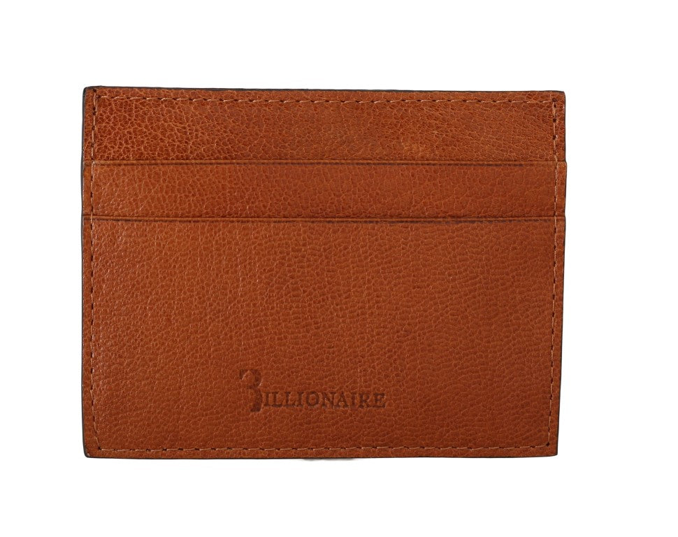 Billionaire Italian Couture Elegant Men’s Leather Wallet in Brown