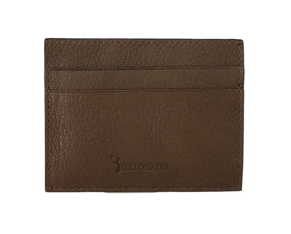 Billionaire Italian Couture Elegant Turtledove Leather Men’s Wallet