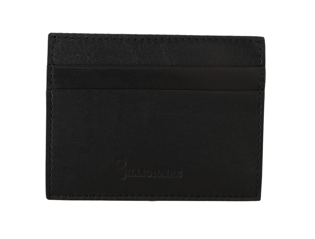 Billionaire Italian Couture Exquisite Black Leather Men’s Wallet