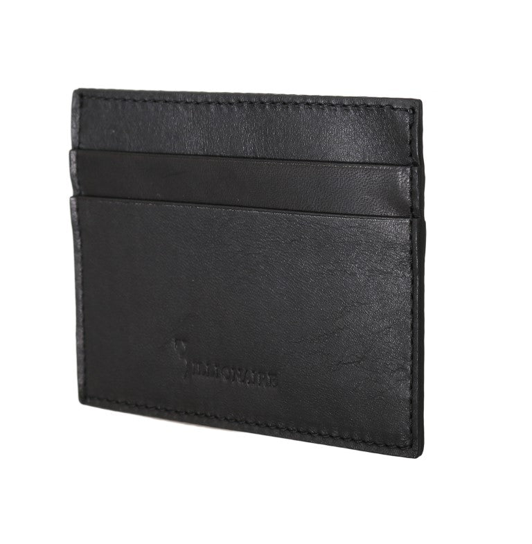 Billionaire Italian Couture Exquisite Black Leather Men’s Wallet