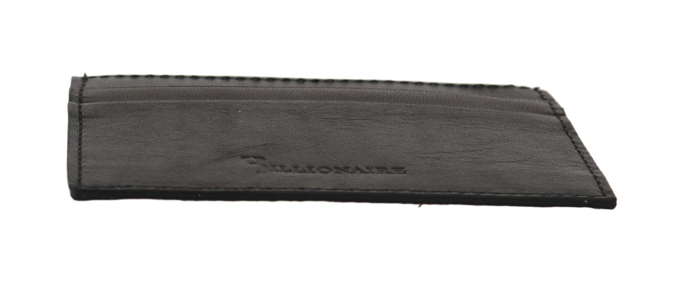 Billionaire Italian Couture Exquisite Black Leather Men’s Wallet