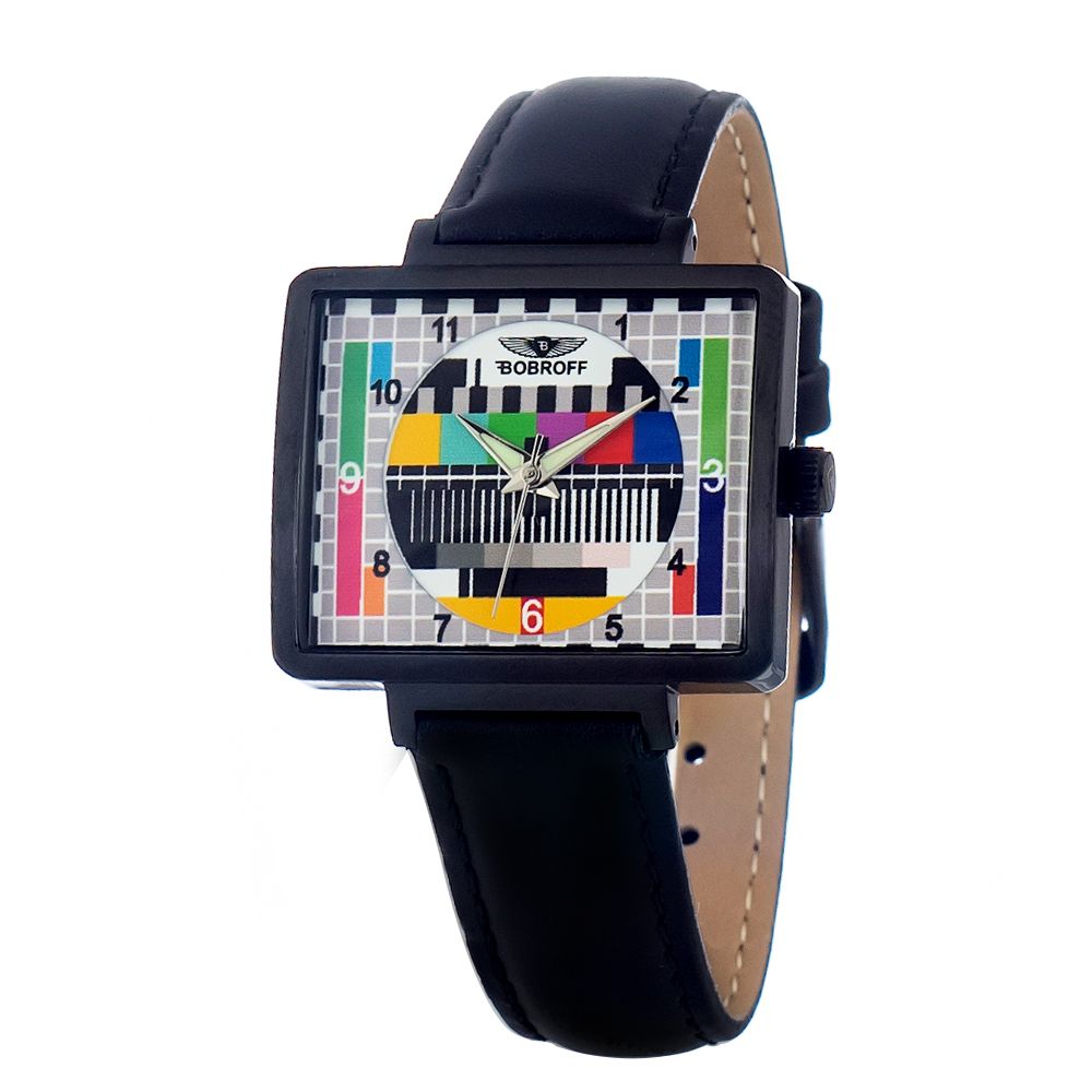 Bobroff Black Leather Watch