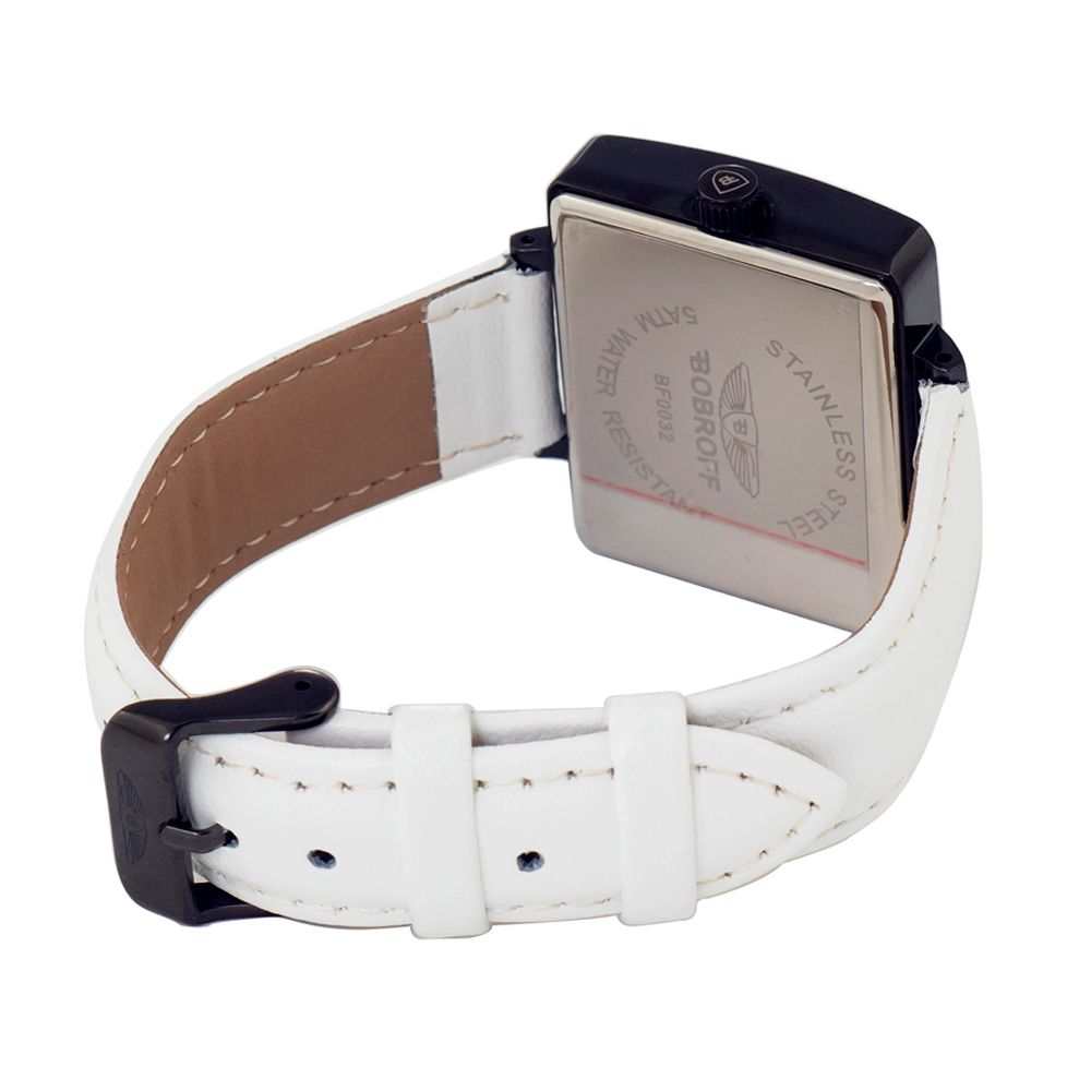 Bobroff White Leather Watch