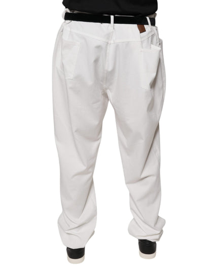 Brunello Cucinelli White Cotton Men Dress Tapered Pants - 64