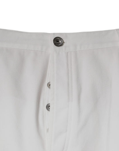 Brunello Cucinelli White Cotton Men Dress Tapered Pants - 64