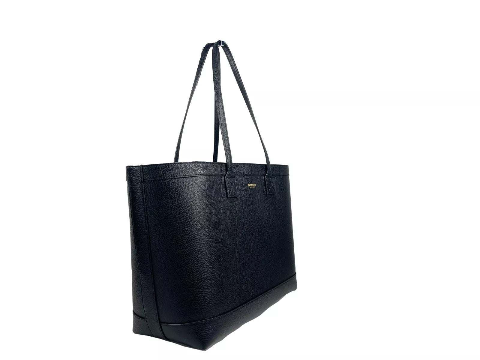 Burberry Medium Grainy Leather Black Tote Bag Purse