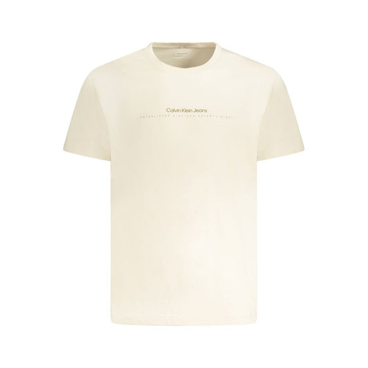 Calvin Klein Beige Cotton Men T-Shirt - XL