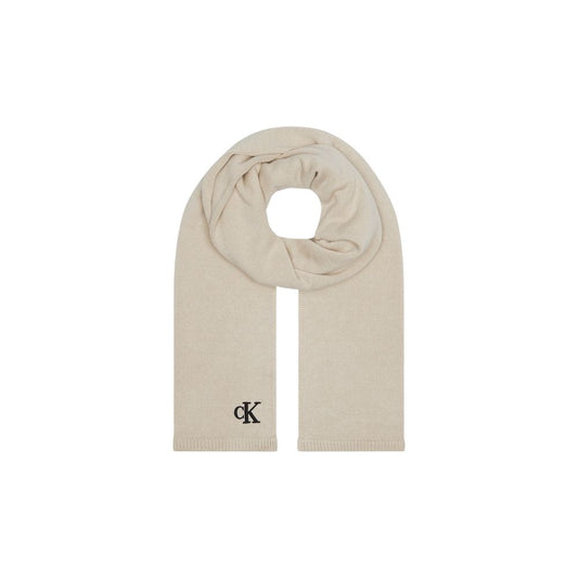 Calvin Klein Beige Cotton Scarf - One Size