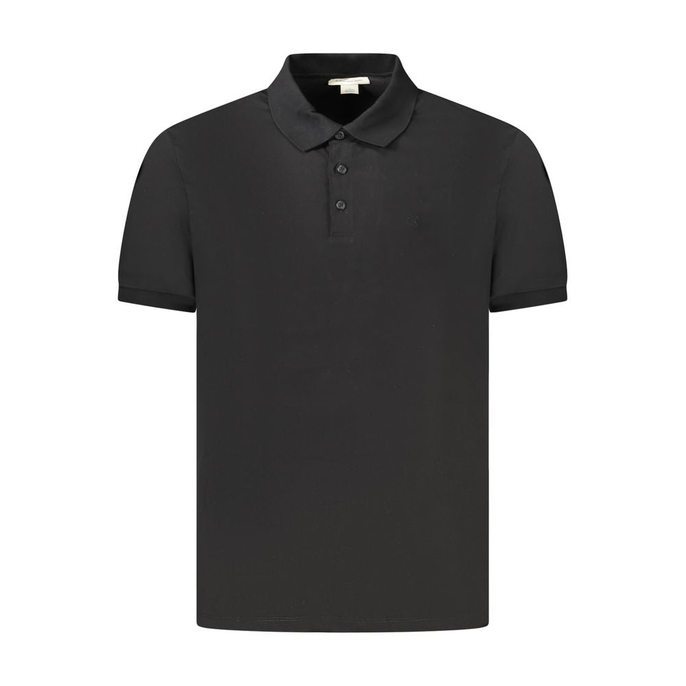 Calvin Klein Black Cotton Men Polo Shirt