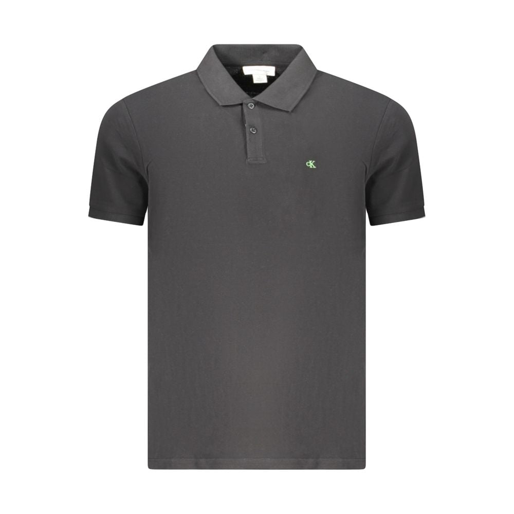 Calvin Klein Black Cotton Men Polo Shirt