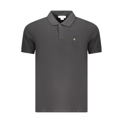 Calvin Klein Black Cotton Men Polo Shirt