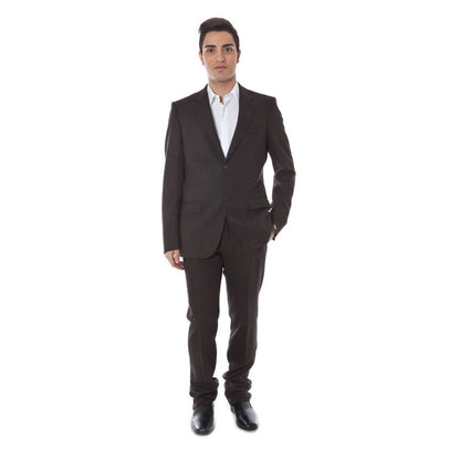 Calvin Klein Brown Wool Men Suit - IT44 | XS