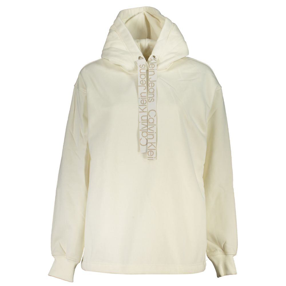 Calvin Klein Chic White Hooded Fleece Sweatshirt - XS