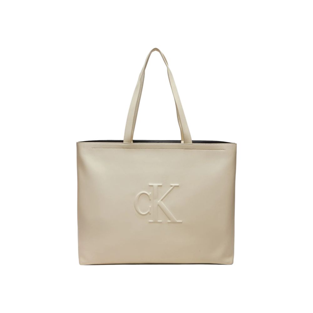 Calvin Klein Cream Polyethylene Handbag