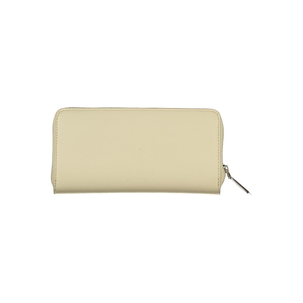 Calvin Klein Elegant Beige Zip Wallet with RFID Blocking