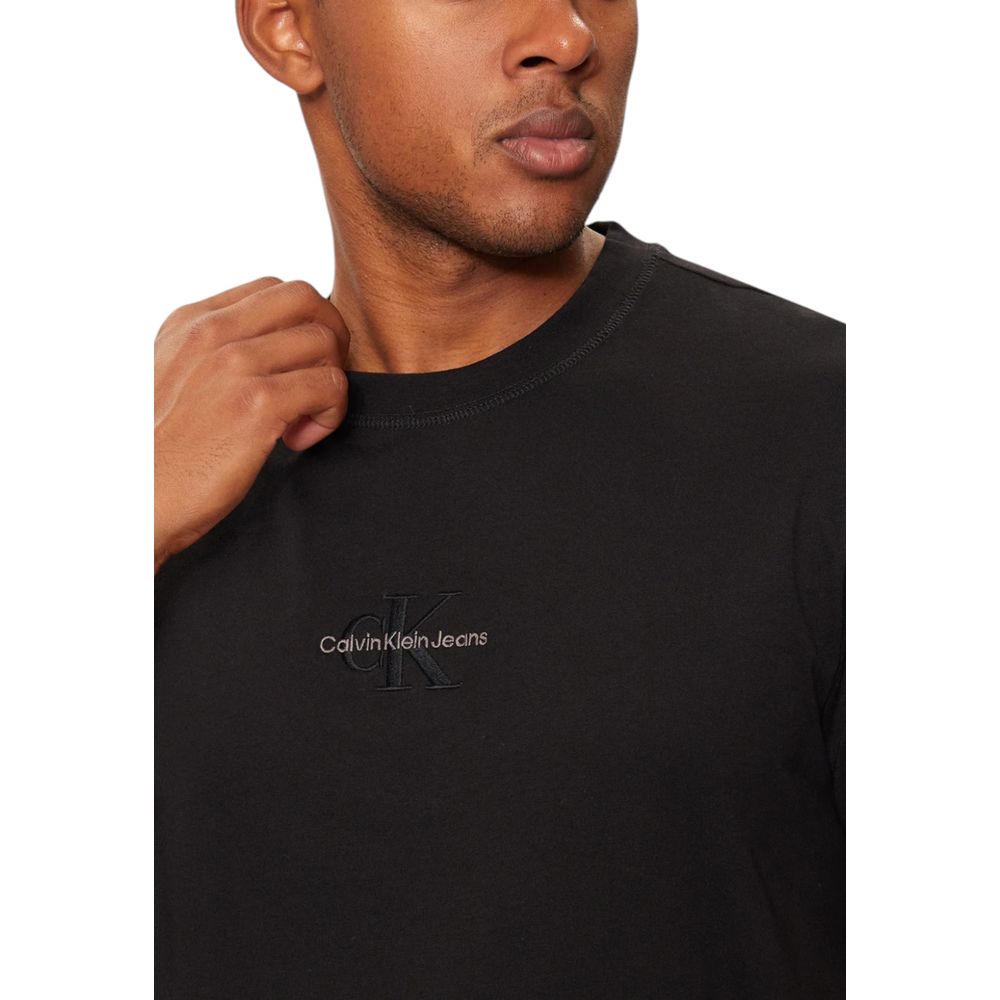 Calvin Klein Jeans Black Cotton Rigenerato T-Shirt