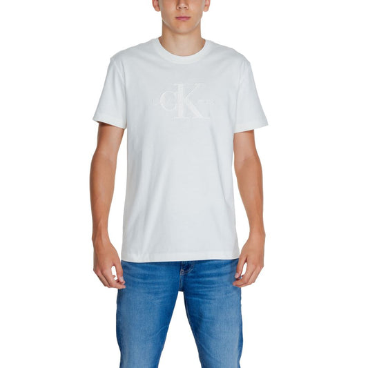 Calvin Klein Jeans Cream Cotton T-Shirt - IT48 | L