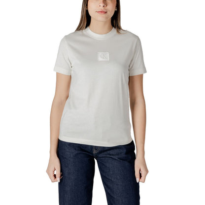 Calvin Klein Jeans Cream Cotton Tops & T-Shirt