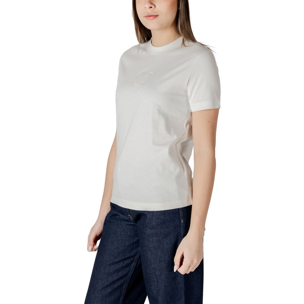 Calvin Klein Jeans Cream Cotton Tops & T-Shirt