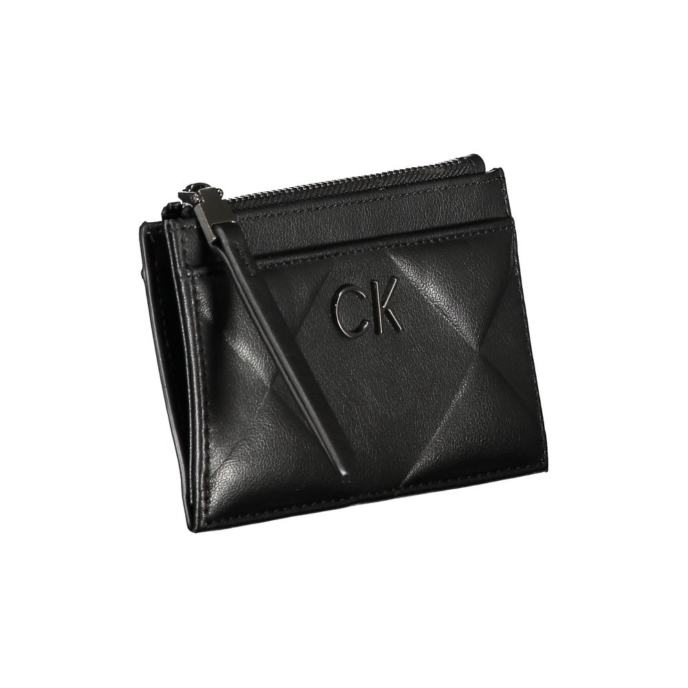 Calvin Klein Sleek Black Zip Wallet with Contrast Detailing