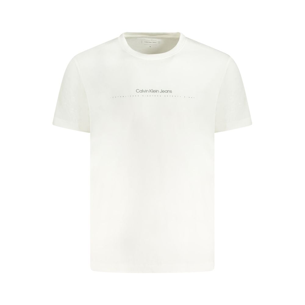 Calvin Klein White Cotton Men T-Shirt - XL