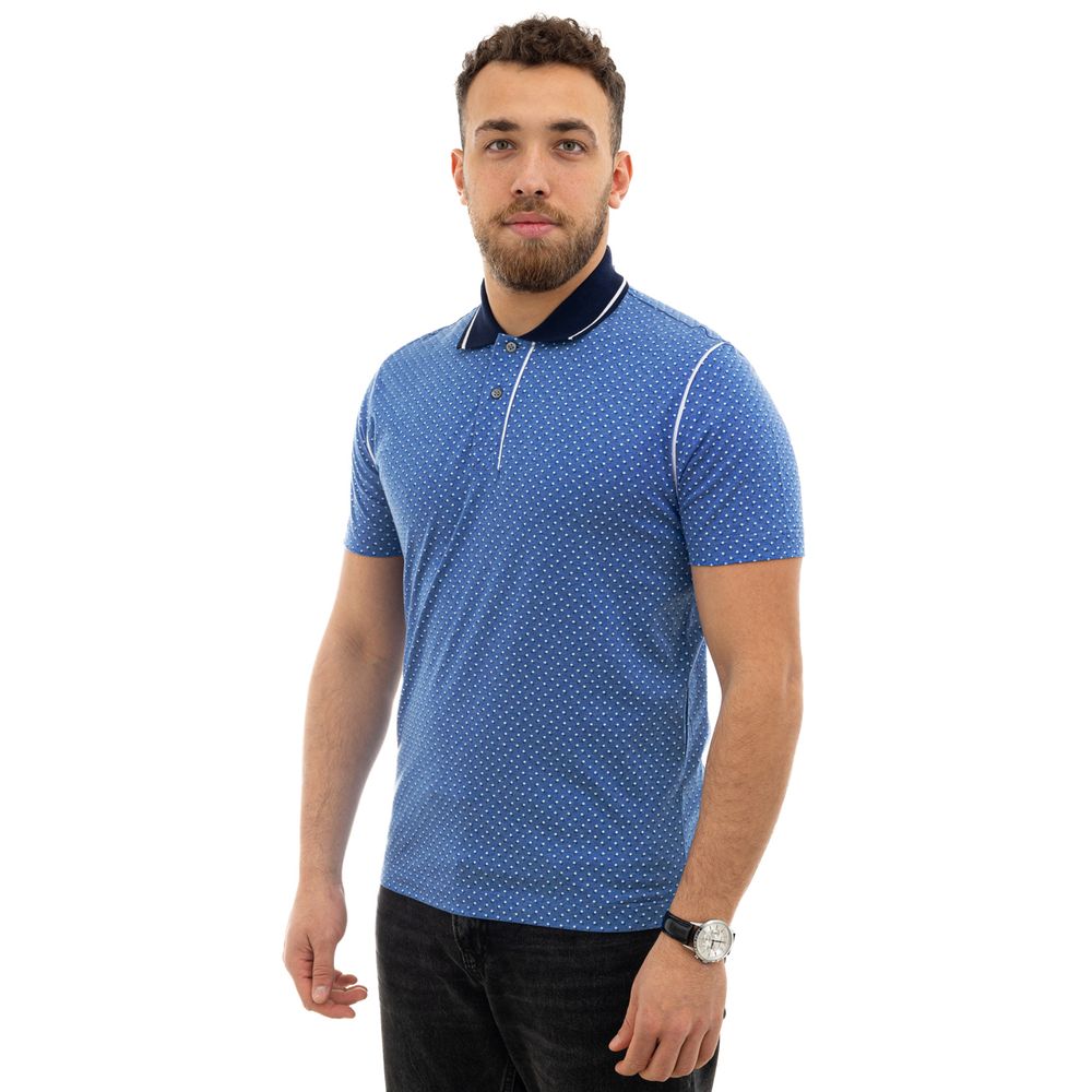 Canali Blue Cotton Polo Shirt - IT50 | L