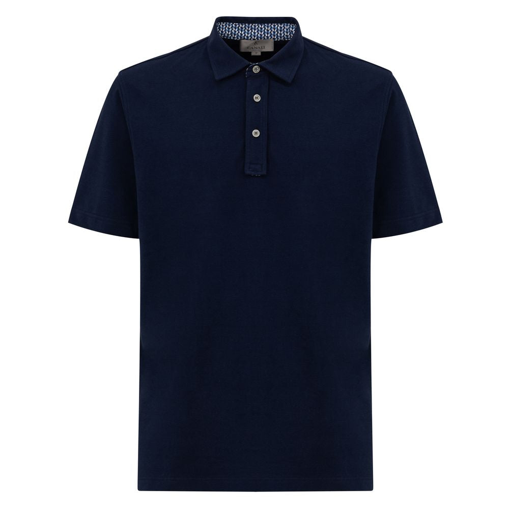 Canali Blue Cotton Polo Shirt - IT50 | L