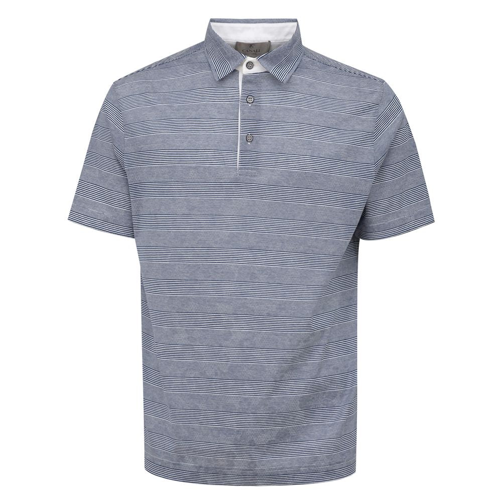 Canali Blue Cotton Polo Shirt - IT50 | L