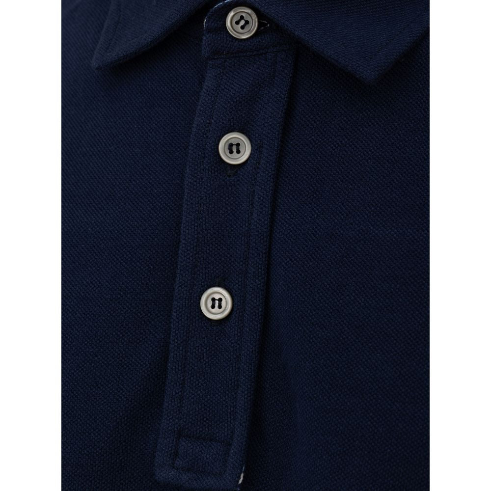 Canali Blue Cotton Polo Shirt - IT50 | L