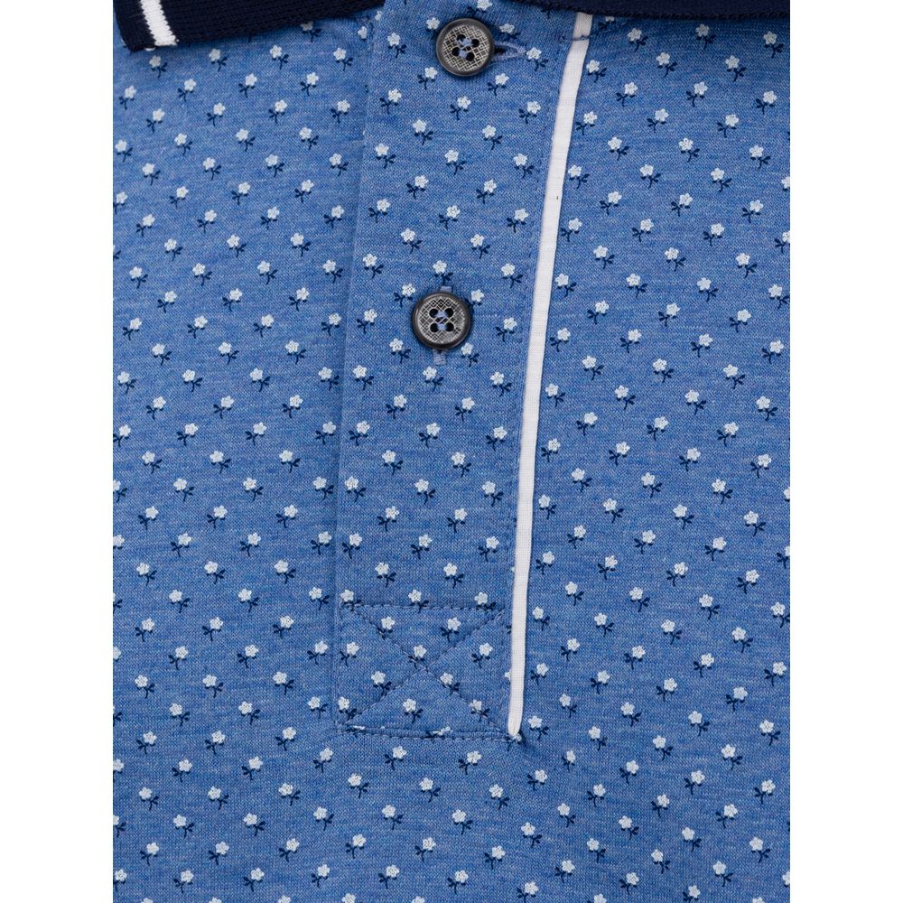 Canali Blue Cotton Polo Shirt - IT50 | L