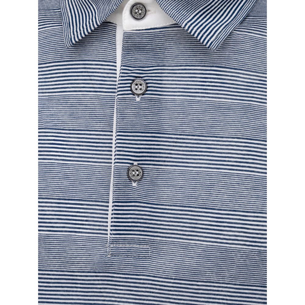 Canali Blue Cotton Polo Shirt - IT50 | L