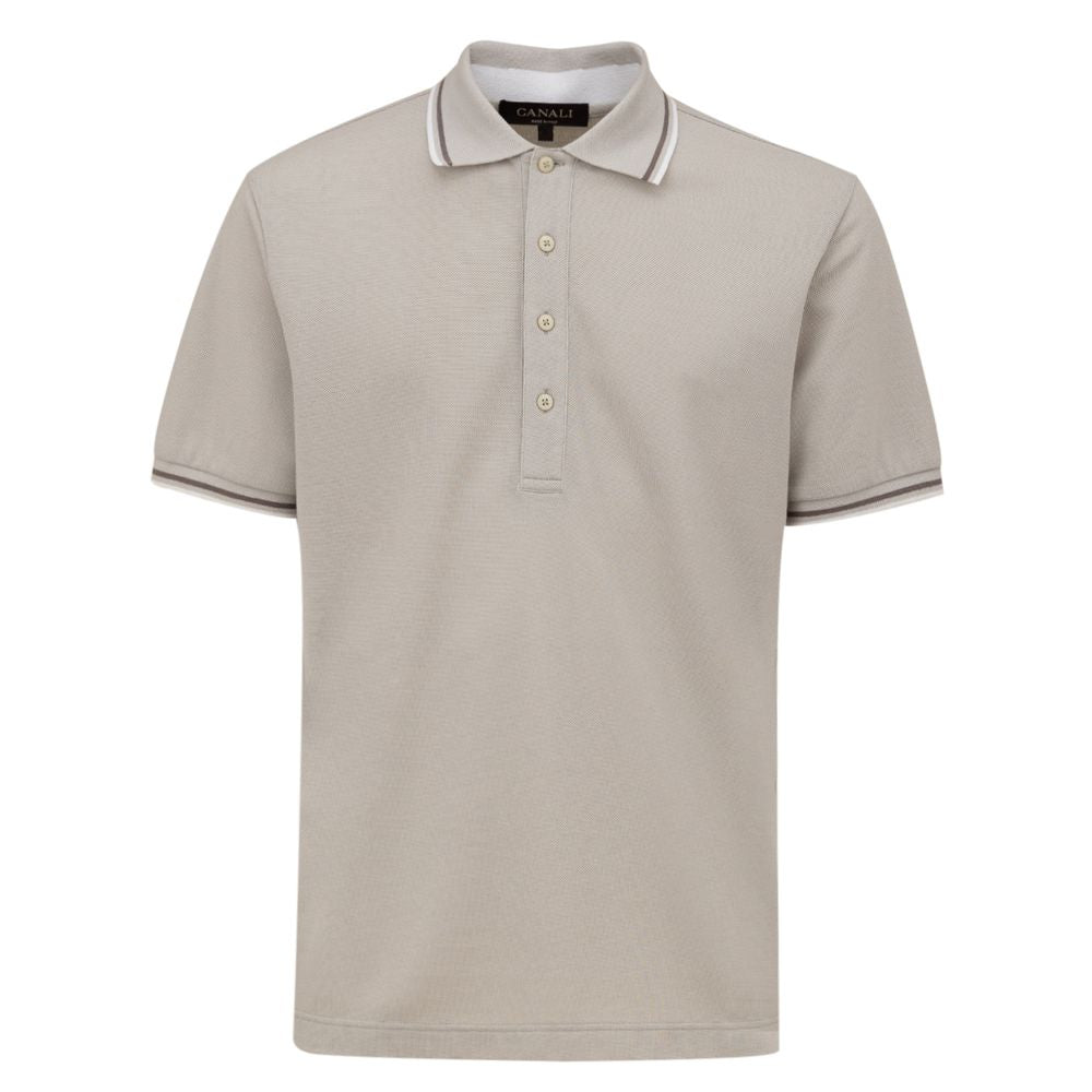 Canali Gray Cotton Polo Shirt - IT48 | M