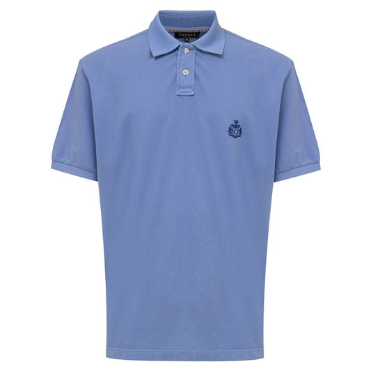 Canali Light Blue Cotton Polo Shirt - IT52 | XL