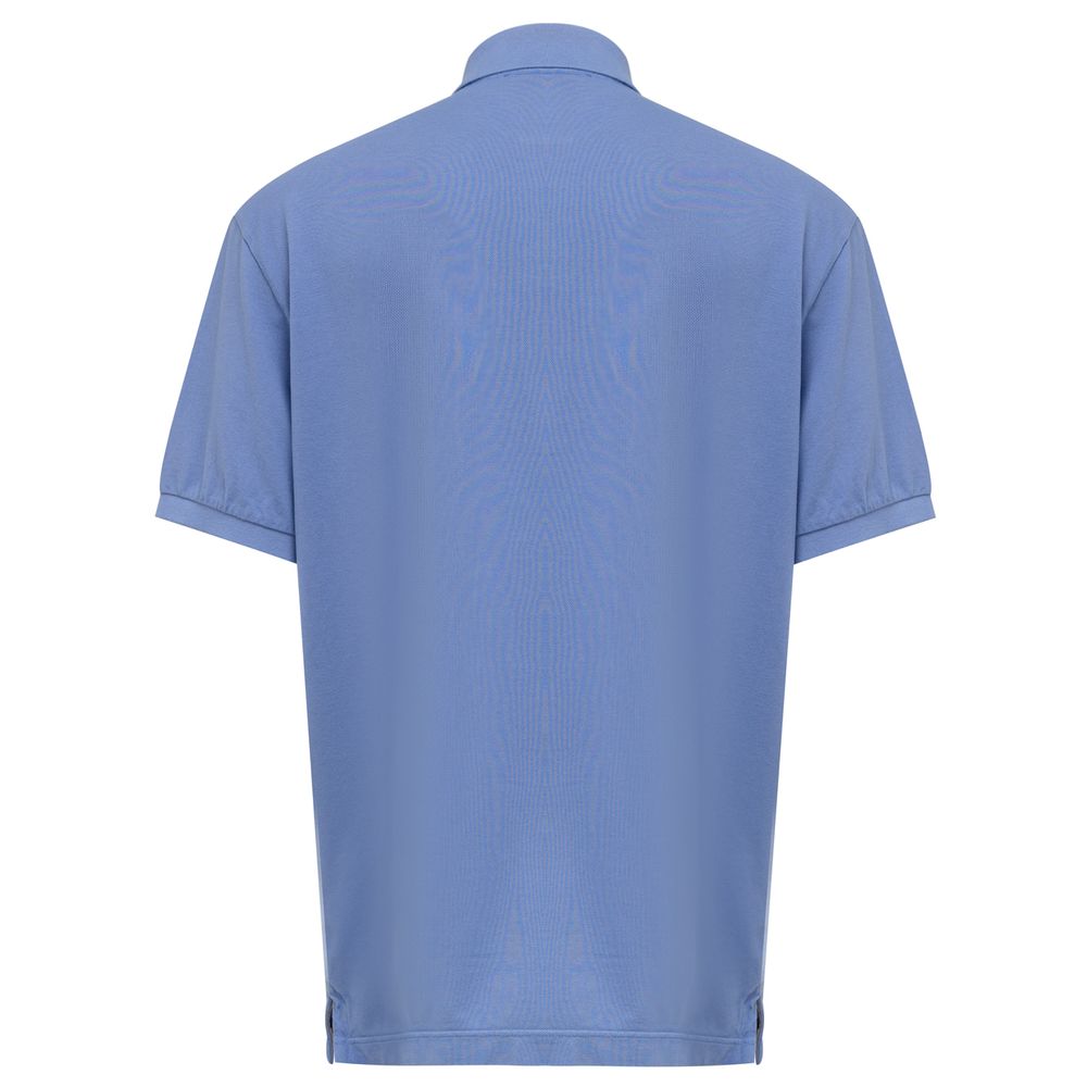 Canali Light Blue Cotton Polo Shirt - IT52 | XL