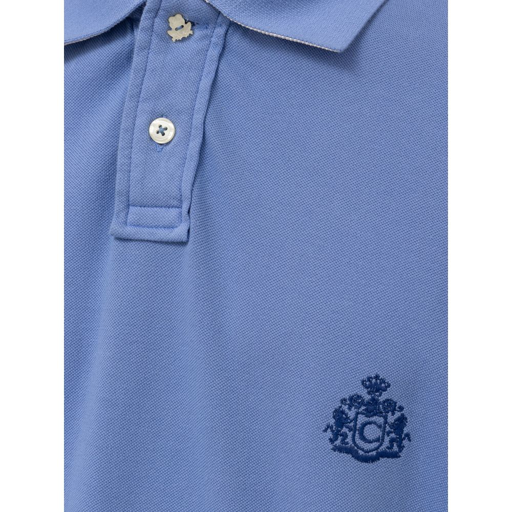 Canali Light Blue Cotton Polo Shirt - IT52 | XL