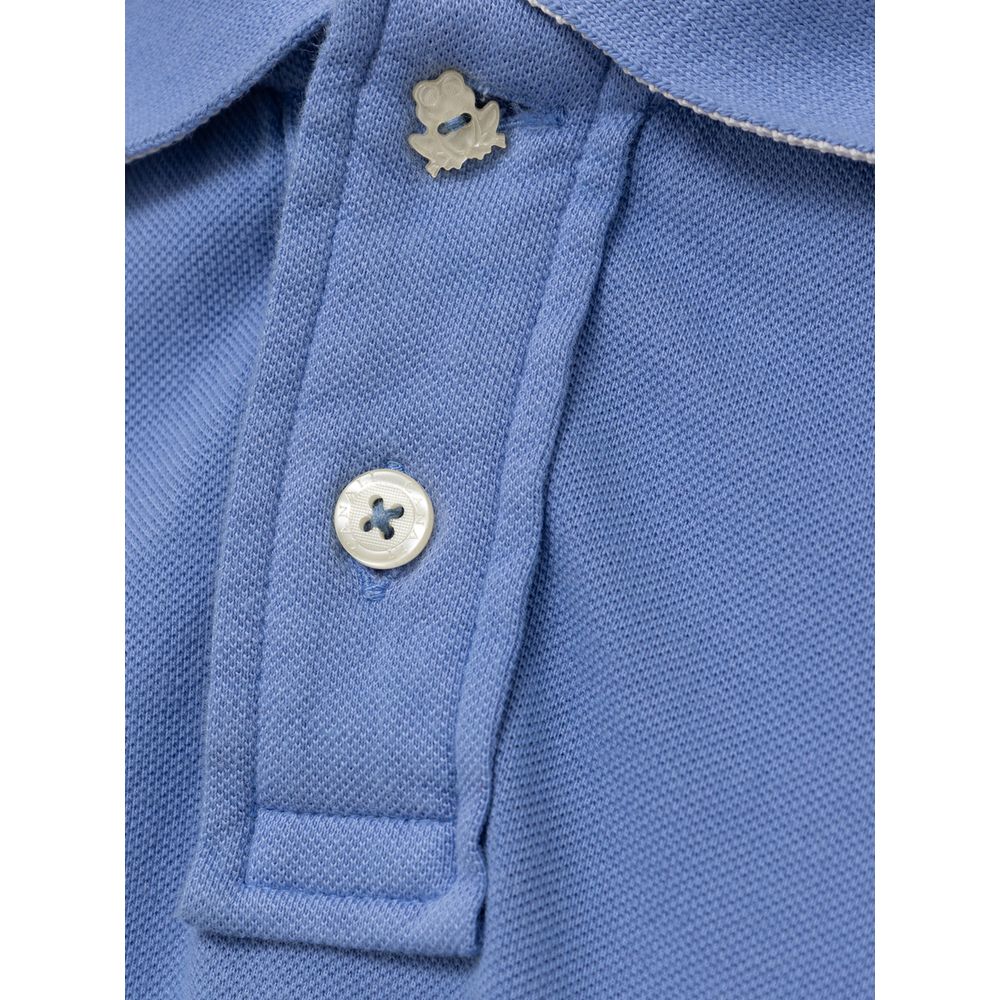 Canali Light Blue Cotton Polo Shirt - IT52 | XL