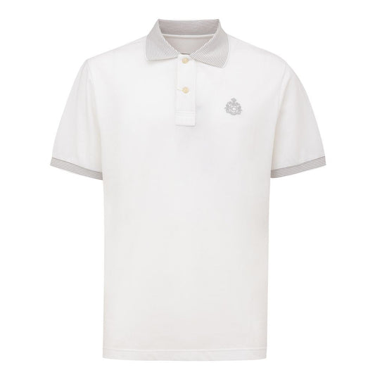 Canali White Cotton Polo Shirt - IT50 | L