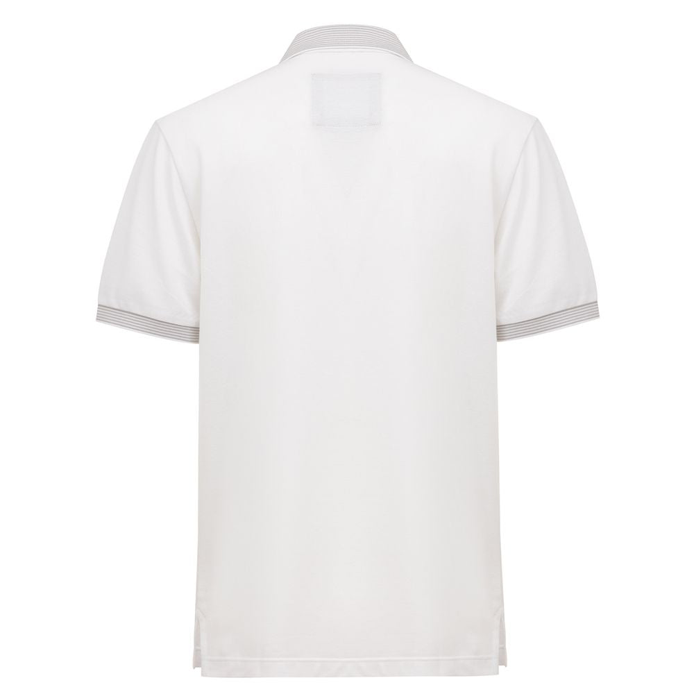 Canali White Cotton Polo Shirt - IT50 | L