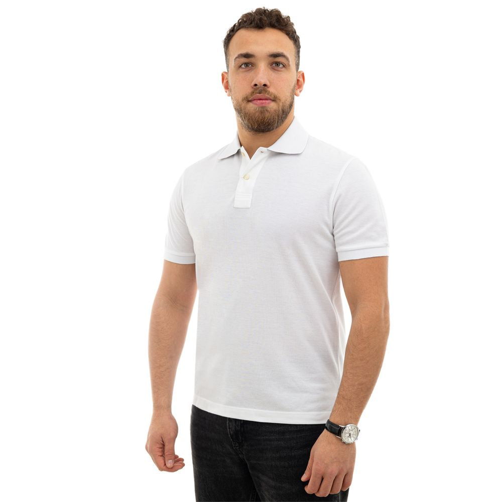 Canali White Cotton Polo Shirt - IT50 | L