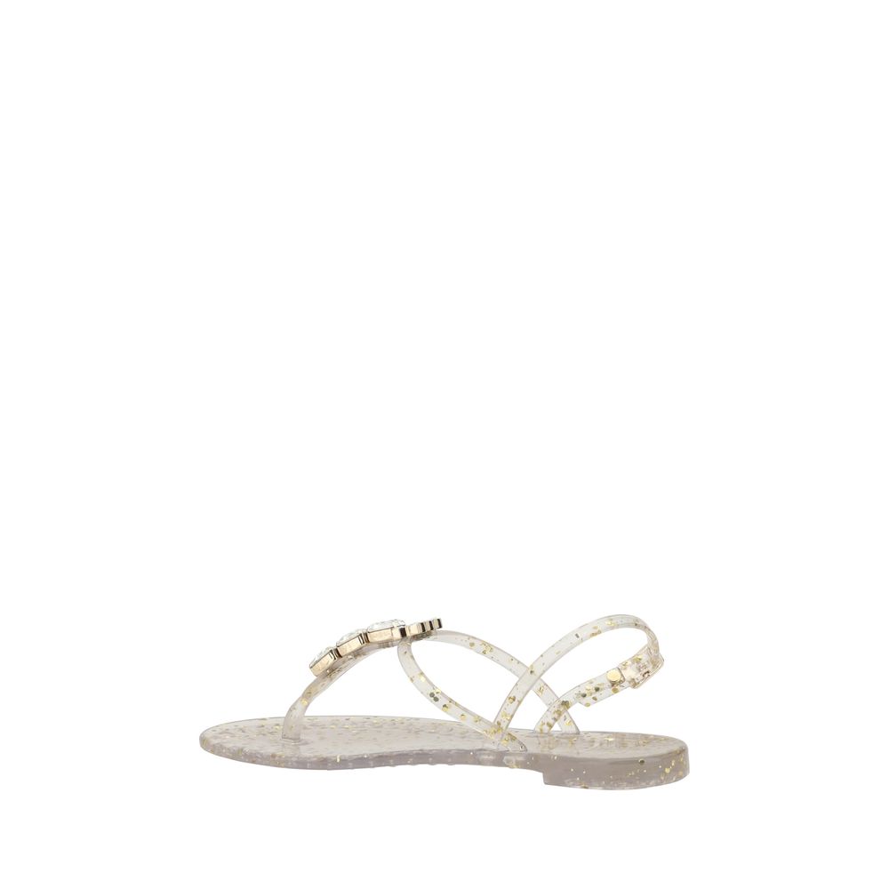 Casadei Swarovski Jelly Sandals - EU37/US7