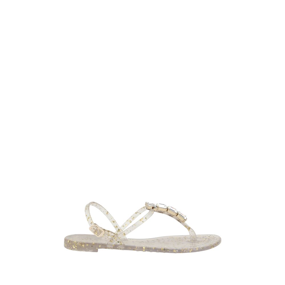 Casadei Swarovski Jelly Sandals - EU37/US7