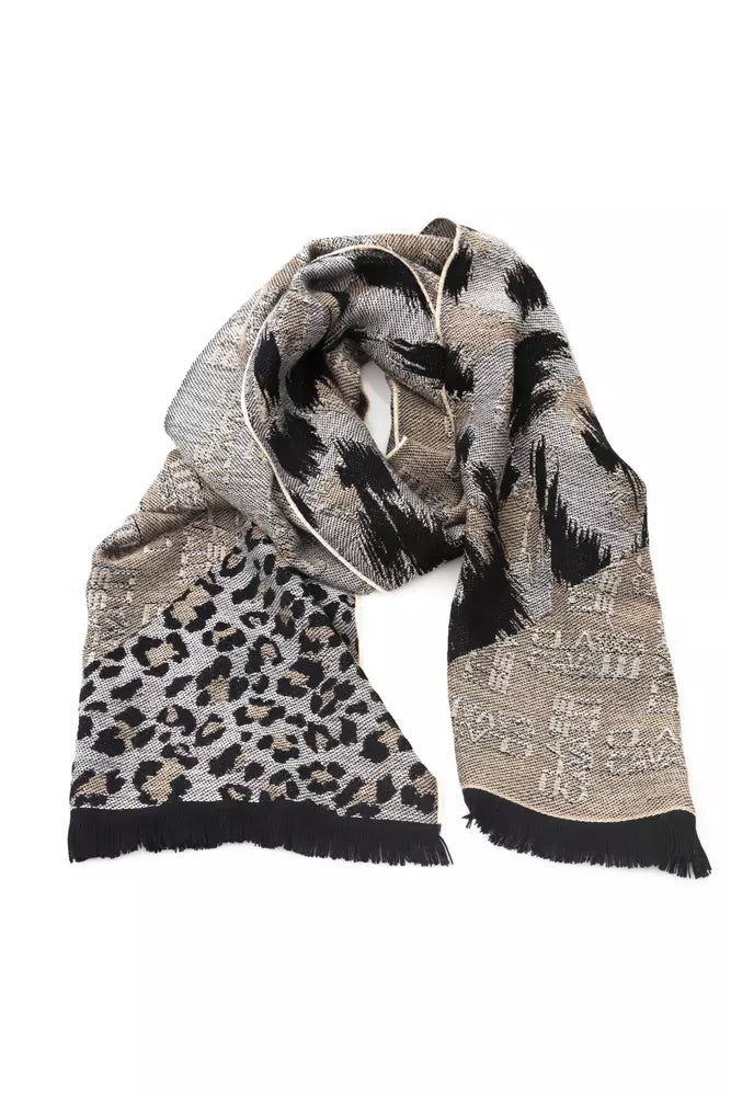 Cavalli Class Beige Wool Men Scarf