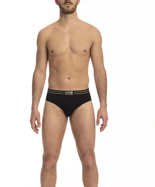 Cavalli Class Black Cotton Men Underwear Pack